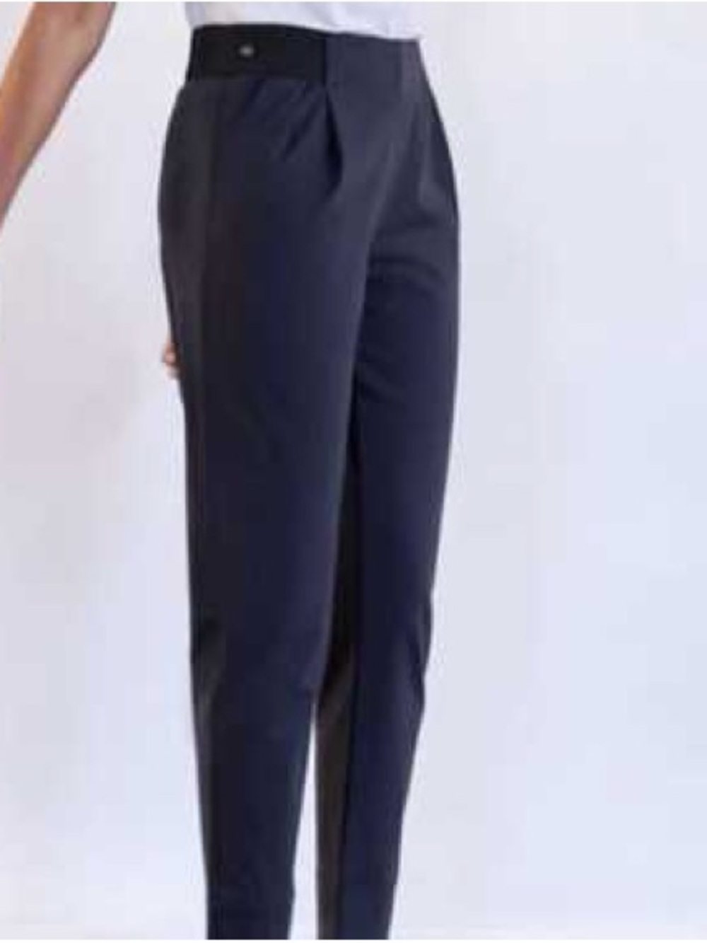 A Day Navy High Waist Pants Elastic Small